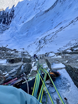 Schutzengelweg, Sagwand, Valsertal, Martin Sieberer, Lukas Waldner - Martin Sieberer and Lukas Waldner making the first winter ascent of 'Schutzengelweg' on the north face of Sagwandspitze in the Valsertal, Austria, on 20/01/2026 Schutzengelweg, Sagwand, Valsertal, Martin Sieberer, Lukas Waldner - Martin Sieberer and Lukas Waldner making the first winter ascent of 'Schutzengelweg' on the north face of Sagwandspitze in the Valsertal, Austria, on 20/01/2026