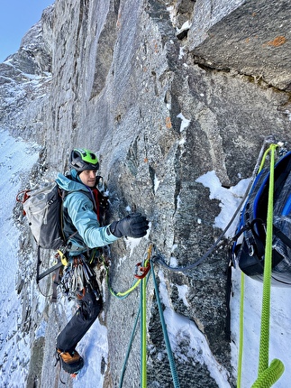 Schutzengelweg, Sagwand, Valsertal, Martin Sieberer, Lukas Waldner - Martin Sieberer and Lukas Waldner making the first winter ascent of 'Schutzengelweg' on the north face of Sagwandspitze in the Valsertal, Austria, on 20/01/2026 Schutzengelweg, Sagwand, Valsertal, Martin Sieberer, Lukas Waldner - Martin Sieberer and Lukas Waldner making the first winter ascent of 'Schutzengelweg' on the north face of Sagwandspitze in the Valsertal, Austria, on 20/01/2026