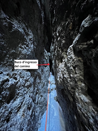 Mezza Luna Vallaccia, Dolomiti, Emanuele Andreozzi, Fabio Tamanini - L'apertura di 'Misty Mountain' alla parete nord della Mezza Luna in Vallaccia, Dolomiti (Emanuele Andreozzi, Fabio Tamanini 28/12/2025)