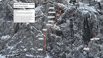 Laserz, Austria, Simon Gietl, Vittorio Messini - The first ascent of 'Out of the Dark' on the north face of Laserz, Lienzer Dolomites, Austria (23/01/2026 Simon Gietl, Vittorio Messini) Laserz, Austria, Simon Gietl, Vittorio Messini - The first ascent of 'Out of the Dark' on the north face of Laserz, Lienzer Dolomites, Austria (23/01/2026 Simon Gietl, Vittorio Messini)