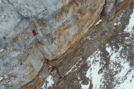 Tête aux Chamois, Switzerland, Melanie Grünwald,Fay Manners - Fay Manners and Melanie Grünwald making the first ascent of 'Elles Aussi' on the north face of Tête aux Chamois, Switzerland, January 2026