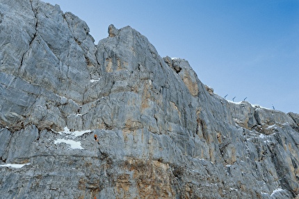 Tête aux Chamois, Switzerland, Melanie Grünwald,Fay Manners - Fay Manners and Melanie Grünwald making the first ascent of 'Elles Aussi' on the north face of Tête aux Chamois, Switzerland, January 2026