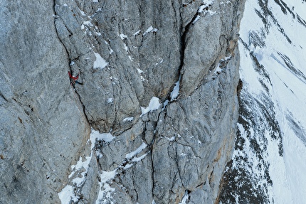 Tête aux Chamois, Switzerland, Melanie Grünwald,Fay Manners - Fay Manners and Melanie Grünwald making the first ascent of 'Elles Aussi' on the north face of Tête aux Chamois, Switzerland, January 2026