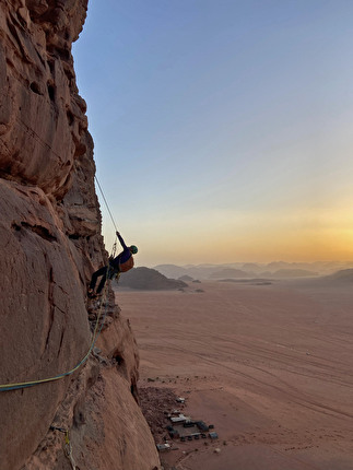 Wadi Rum, Jordan, Nate Mankovich, Manuel López, Alvaro Vernich - The first ascent of 'Yantibih Lak' on the west face of Jebel Kazhali in Wadi Rum, Jordan (Nate Mankovich, Manuel López, Alvaro Vernich 31/01, 01/02/2026)