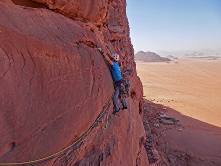 Wadi Rum, Jordan, Nate Mankovich, Manuel López, Alvaro Vernich - The first ascent of 'Yantibih Lak' on the west face of Jebel Kazhali in Wadi Rum, Jordan (Nate Mankovich, Manuel López, Alvaro Vernich 31/01, 01/02/2026)