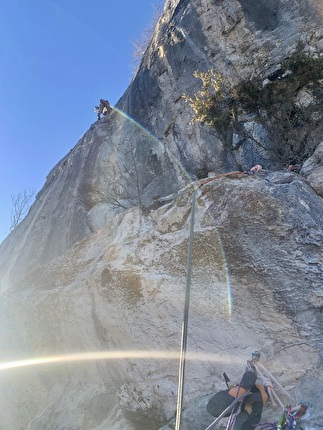 Parete del Covelo, Valle del Sarca, Nicola Cont, Filippo Michelon - La libera del quarto tiro di 'Pipì e Cocò' alla parete del Covelo in Valle del Sarca (Nicola Cont, Filippo Michelon 11-17/05/2025)