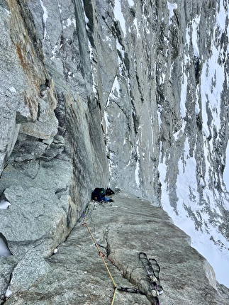 Aiguille Orientale du Soreiller, Écrins - The first ascent of 'Y’a comme un pecker dans la soupe' on the north face Aiguille Orientale du Soreiller in the Écrins massif (Melvin Bou, Kilian Moni, Étienne Poteaux 2-3/03/2026)