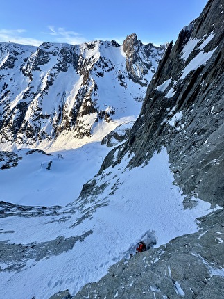 Aiguille Orientale du Soreiller, Écrins - The first ascent of 'Y’a comme un pecker dans la soupe' on the north face Aiguille Orientale du Soreiller in the Écrins massif (Melvin Bou, Kilian Moni, Étienne Poteaux 2-3/03/2026)