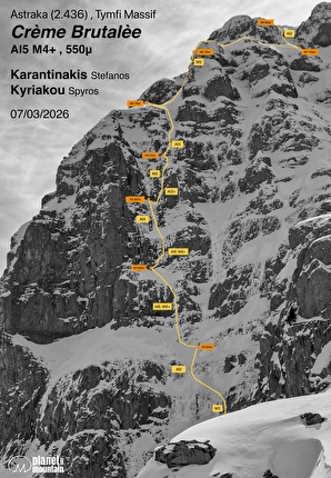 Crème Brutalée mixed climb added to Mt. Astraka in Greece by Stefanos Karantinakis, Spyros Kyriakou