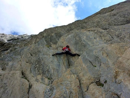 A piede libero, Presolana - A piede libero, Presolana (7c+, 7a obbl., 280m, Giangi Angeloni e Daniele Calegari)