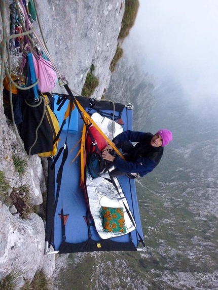 A piede libero, Presolana - A piede libero, Presolana (7c+, 7a obbl., 280m, Giangi Angeloni e Daniele Calegari)