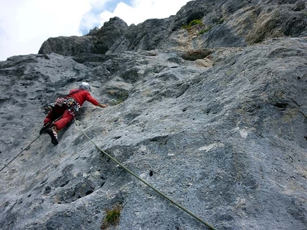 A piede libero, Presolana - A piede libero, Presolana (7c+, 7a obbl., 280m, Giangi Angeloni e Daniele Calegari)