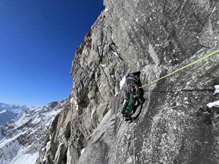Petites Jorasses, Monte Bianco, Matteo Della Bordella, Mirco Grasso, Giacomo Mauri - L'apertura di 'Mutante' sulla sud delle Petites Jorasses (Matteo Della Bordella, Mirco Grasso, Giacomo Mauri 19-20/03/2026)