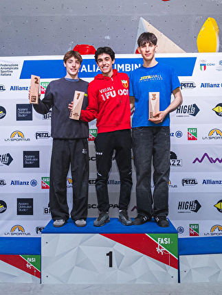 Coppa Italia Boulder 2026 - Podio maschile Coppa Italia Boulder 2026
