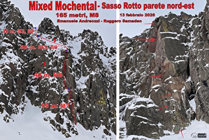 Mixed Mochental, Sasso Rotto, Lagorai, Dolomiti, Emanuele Andreozzi, Ruggero Samaden - La relazione di 'Mixed Mochental' al Sasso Rotto in Lagorai, Dolomiti (Emanuele Andreozzi, Ruggero Samaden 13/02/2026)