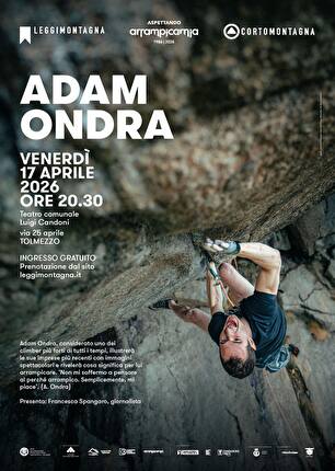 Adam Ondra - Venerdì 17 aprile a Tolmezzo (UD) una serata in cui Adam Ondra parlerà del suo avvincente percorso nel mondo del verticale