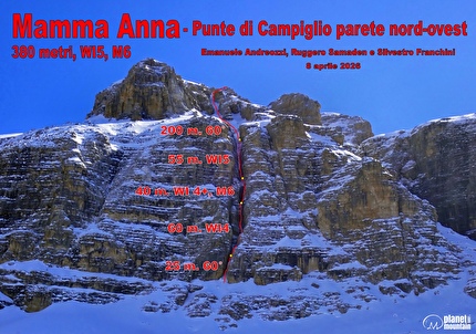 Mamma Anna alle Punte di Campiglio (Dolomiti di Brenta)  per Andreozzi, Samaden e Franchini