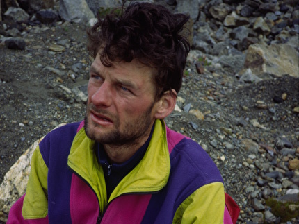 Janez Jeglič - Janez Jeglič after climbing a new route up the west face of Bhagirathi III in 1990 with Silvo Karo
