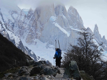 Andreas Fransson - Aguja Poincenot, Patagonia: Ski mountaineering in Patagonia includes endless walking to get to the mountains.