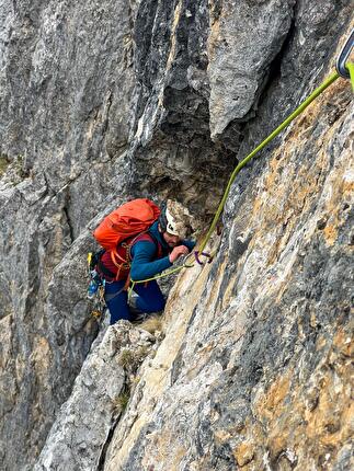 Nave dell’Eco, Cima Mai-Nef, Pale di San Martino, Dolomiti - La prima ripetizione della via 'Nave dell’Eco' alla Cima Mai-Nef, Pale di San Martino, Dolomiti (Ruggero Alberti, Renzo Corona, Alex Zuglian 04/2026)