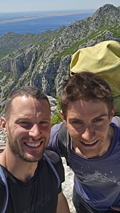 Paklenica, Croatia, Jernej Kruder - Jernej Kruder & Martin Moličnik on the summit of 'El condor pasa' at Paklenica in Croatia