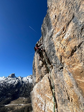 Alla Torre Grande di Falzarego (Dolomiti) Christoph Hainz apre Marmotta Volante