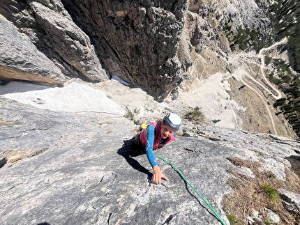 Marmotta Volante, Torre Grande di Falzarego, Dolomiti, Christoph Hainz - Sulla via 'Marmotta Volante' alla Torre Grande di Falzarego, Dolomiti (Christoph Hainz 04/2026)