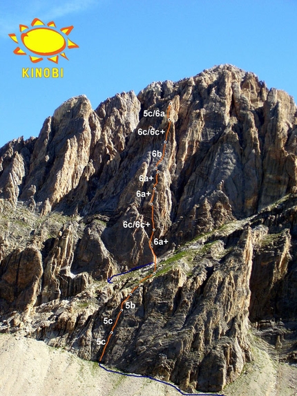 Rocca la Meja - Tracciato di Eppure il vento soffia ancora, Rocca la Meja, Val Maira