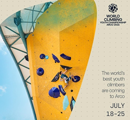 I Campionati Mondiali Giovanili di Arrampicata 2026 ad Arco dal 18 - 25 luglio