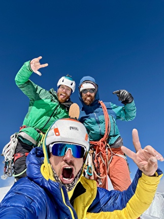 Tahu Rutum, Karakoram, Siebe Vanhee, Sean Villanueva, Symon Welfringer - Symon Welfringer, Siebe Vanhee and Sean Villanueva O’Driscoll making the first ascent of the West Face of Tahu Rutum (6,651m), also referred to as Taa Hurutum, in the Karakoram of Pakistan, June 2026