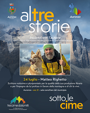 Auronzo di Cadore ospita Matteo Righetto per 'AlTre Storie sotto le Cime'