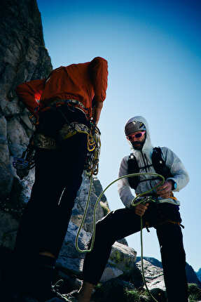 Val Masino Paolo Marazzi Luca Schiera - Paolo Marazzi and Luca Schiera linking the three classic ridges of Alta Val Masino (Pizzo Torrone Orientale, Punta Allievi, Pizzo Cengalo) on 9 July 2026.