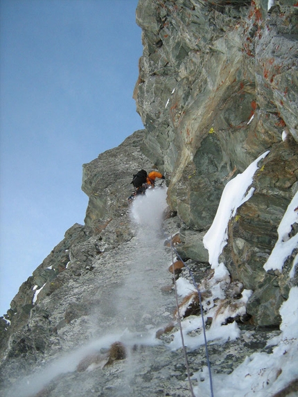 Cugnisiun zero' - Monviso - Marco Appino su L2 di Cugnisiun zero', Monviso, Parete Nord, Settore Nord Est