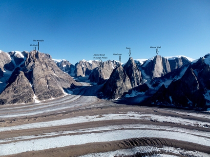 Renland, Greenland - The peaks climbed at Renland in Greenland