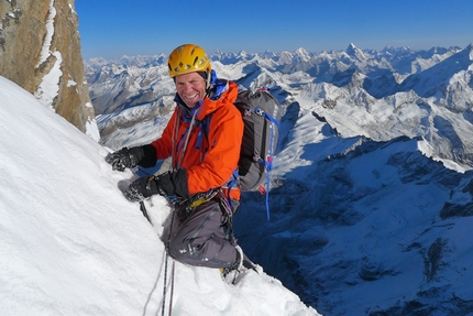 Shiva - 10/2012: Mick Fowler during the first ascent  Prow of Shiva ED+