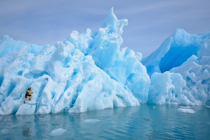 2013 National Geographic Adventurer of the Year - Explorer Mike Libecki is the consummate adventurer who shows no signs of slowing down—2012 was his busiest year yet. In east Greenland, Libecki climbed icebergs, and just getting to the site from the boat was a challenge. Once there, the danger was that the floating ice he climbed would flip, causing him to drown or be crushed.