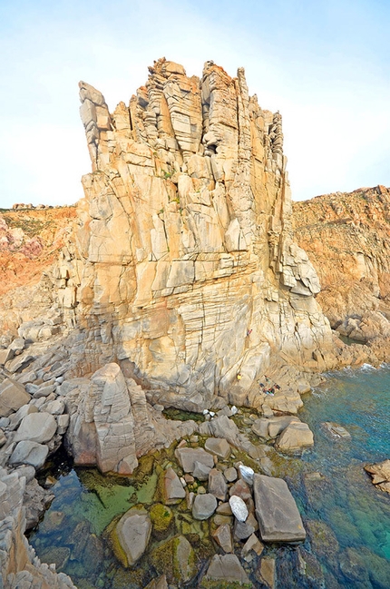 Capo Pecora, Sardinia - Luca Giupponi and Nicola Sartori climbing Big Ben