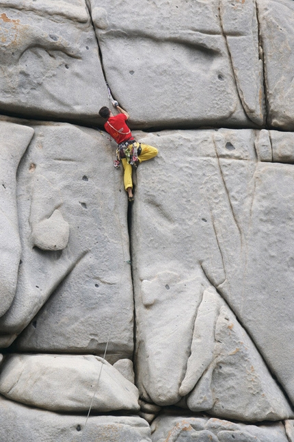 Capo Pecora, Sardinia - Gianluca Piras during the first ascent of 