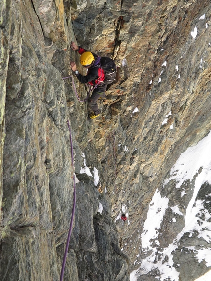 Matterhorn, Via Casarotto - Grassi on Pic Tyndall climbed by Farina, Cazzanelli and Ferraris