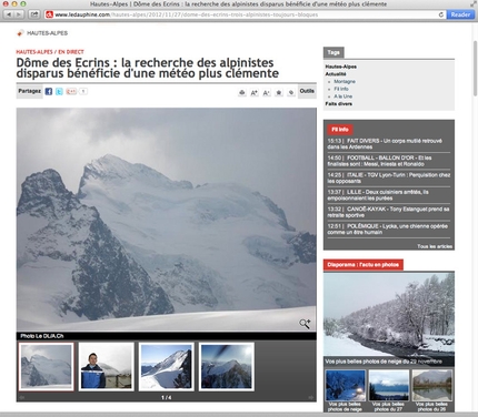 Search continues for the three missing Italian climbers in the Ecrins Massif