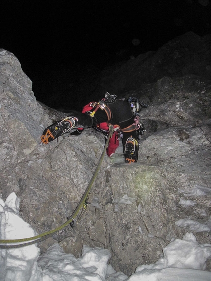 Orient Express, Gran Sasso - First winter ascent attempt of Orient Express by Andrea Di Donato, Andrea Di Pascasio and Lorenzo Angelozzi