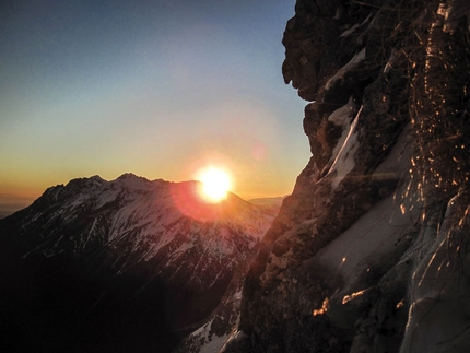 Orient Express, Gran Sasso - First winter ascent attempt of Orient Express by Andrea Di Donato, Andrea Di Pascasio and Lorenzo Angelozzi