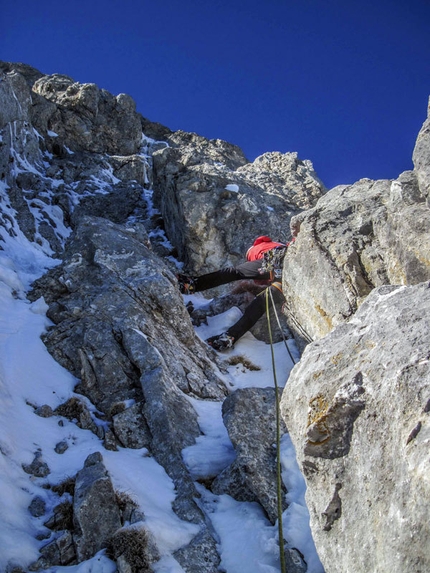 Orient Express, Gran Sasso - First winter ascent attempt of Orient Express by Andrea Di Donato, Andrea Di Pascasio and Lorenzo Angelozzi