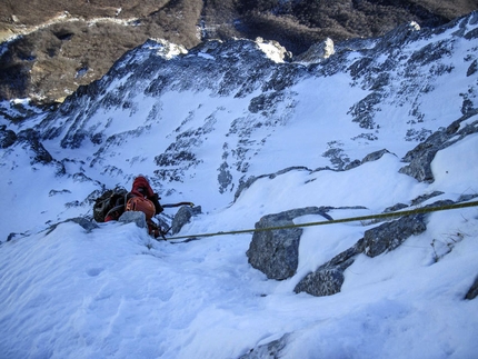 Orient Express, Gran Sasso - First winter ascent attempt of Orient Express by Andrea Di Donato, Andrea Di Pascasio and Lorenzo Angelozzi