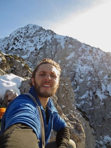 Pizzo d'Eghen - Prima salita invernale e insieme prima solitaria invernale della via Siddharta al Pizzo d'Eghen (Grigne).