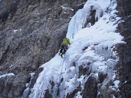 Via Valeria, Brenta Dolomites - Pitch 1 (Gianni Canale & Aldo Mazzotti, 6-7/01/2013)