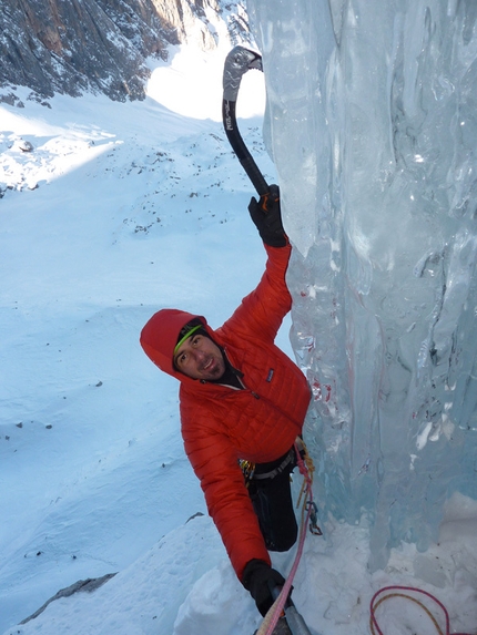 Via Valeria - Giorgio Bertagnolli and Cristian Defant making the first repeat of Via Valeria on Crozzon di Brenta in the Dolomites on 12/01/2013