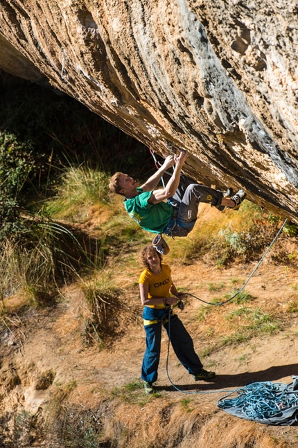 Jakob Schubert - Jakob Schubert climbing at Margalef, Spain