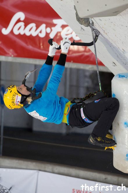 Ice Climbing World Cup 2013 - Saas Fee - Angelika Rainer in action at Saas Fee during the second stage of the Ice Climbing World Cup 2013