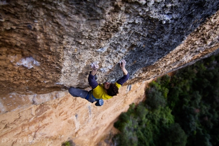 Margalef - Silvio Reffo redpointing Era Vella 9a at Margalef in Spain